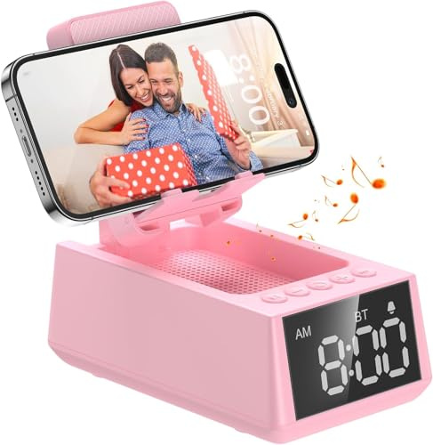 BBL Enceinte Bluetooth sans Fil 3 en 1, Cadeau pour Homme, Gadget pour Homme, avec Support Pliable pour téléphone Portable et Fonction réveil, idéal pour Les Amis et Les Parents