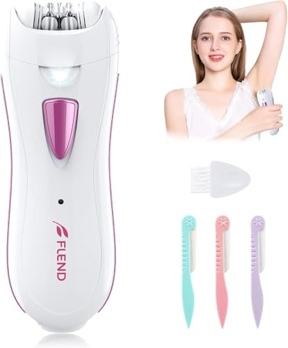 Facial Hair Remover for Women, 2-in-1 Epilator for Women with LED Light, Waterproof Mini Portable Lipstick Design, Electric Epilators Painless Lady Shavers for Face, Bikini Area, Lip, Chin, Leg, Arms