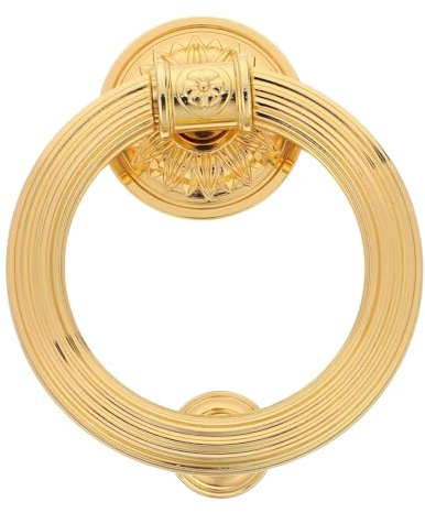 TOMETURE Anello battente per porta d'ingresso - Battente per porta in metallo cinese - Anello rotondo accessorio per ingresso per casa, hotel - Accessorio decorativo per mobili (dorato)