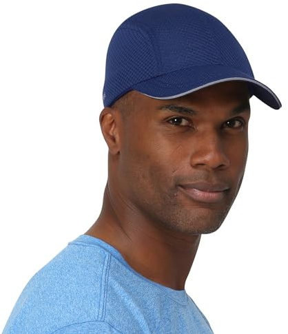 TrailHeads Performance Mens Running Hat - Lightweight, Quick Dry Workout Hats for Men - Athletic Sports Cap for Tennis, Gym Navy