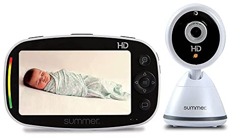 Summer Baby Pixel Zoom HD Video Baby Monitor med 5-tums skärm och fjärrstyrkamera – Högupplöst babyvideoskärm med tydligare natttidsvyer och sömnzongränsvarningar