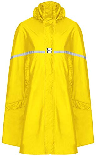 HOCK Premium Regenponcho mit Reißverschluss - Fahrradponcho Wasserdicht mit Reflektoren - Herren Damen Regenschutz - Hochwertige Regenbekleidung (gelb, XXL)