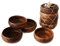 BSRN Handgefertigte Akazienholz-Teller, Set mit 4 Schalen, 10,2 cm, Rustikal, 0,2 Liter, Handarbeit