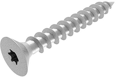 Tornillo SECCARO para aglomerado 4 x 30 mm, acero galvanizado, tornillo para madera con rosca completa, TX / hexalobular, 250 piezas