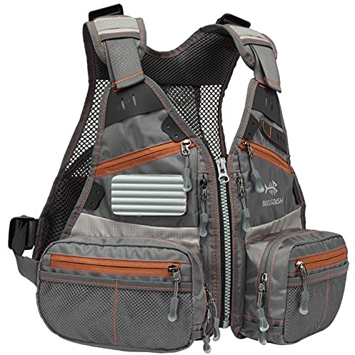Bassdash Gilet da pesca a mosca per giovani bambini Taglia regolabile con tasche multiple Trota Bass Fishing Gear