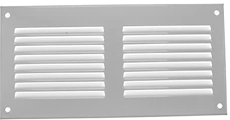 Vent Systems 200 x 100 mm, copertura di ventilazione bianca, griglia posteriore in metallo, con filtro a rete, griglia di ventilazione per parete e soffitto in bagno, cucina, garage, interni ed