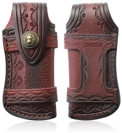 Omesio Fourreau à Couteau en Cuir Véritable Robuste et Durable - Pour Lames de 9 à 12.5 cm