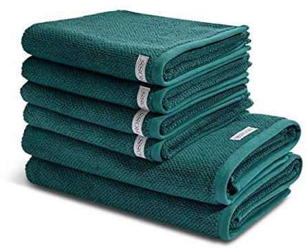 Ross - 6 teiliges Frottier-Set - Selection Bio-Baumwolle (4 X Handtuch 2 X Duschtuch im Set) - 540 g/m2 - Baumwolle - Frottee - saugstark - weich und flauschig - Moosgrün