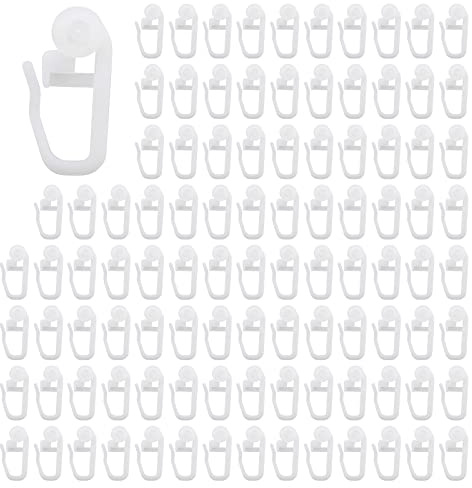 Create idea 100PCS Rolling Curtain Clips White Plastic Curtain Ganci per tende per tende tipo binario tenda finestra porta doccia drappeggio