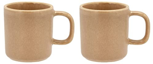 Villa Collection - Fjord Mug - Lot de 2 Tasses en porcelaine - 25 cl - Café & Thés - Resistant & Design - 11,5x8,1x8,7cm - anniversaire, fête des mères, fête des pères, noel - Crème