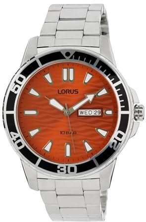 Lorus Herren Analog Quarz Uhr mit Metall Armband RH361AX9