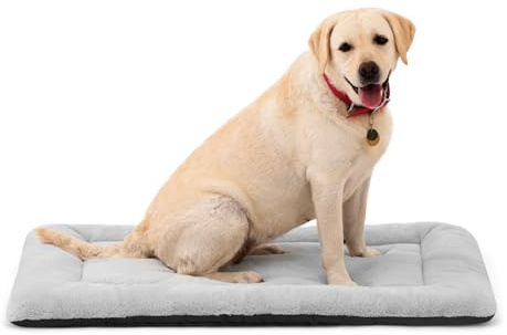 ZENGAOOU Washable Dog Bed for Crate, Ultra Soft Plush Dog Crate Pad for Medium to Large Dogs, Non Slip Cushion for Metal Crates, Indoor or Travel, 36 x 23 Inch, Gray
