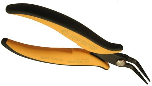 Pinza con becchi piegati a 45, lunghi e lisci per elettronica, particolarmente adatta per la presa di componenti in punti poco accessibili e per lavori delicati in elettronica - Piergiacomi PNB 2005