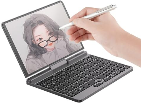 Tuofudun 8 inch Mini Laptop InteI N100, 12GB DDR5 1TB SSD, Protable Handheld PC Win11 Pro, Touch Screen wtih Stylus Pen, WiFi6/Camera/PD Charge