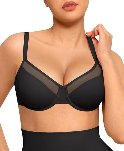 FeelinGirl Bra Minimizer Full Coverage Bras for Women Adjustable Straps Underwire Natural Support Lift