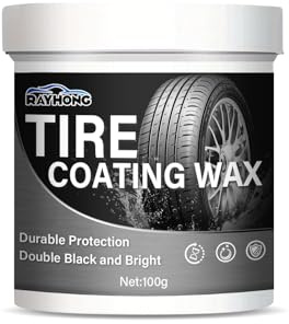 RAYHONG Tire Cleansing Paste & Protectant Gel - Deep Cleans & Instant Black Shine | 3X Durable Waterproof UV Protection | Restore Faded Tires & Prevent Cracking (100g, Safe for All Vehicles) (1 Box)