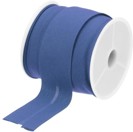 QUARKZMAN 1 Pollice Nastro Bias Singola Piegatura Cotone Continuo Nastro Bias per Cucire, Cuciture Trapunte Orli Legatura Artigianato (Blu Brillante 10 Iarde)