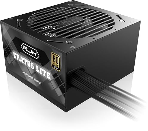 RAIJINTEK CRATOS Lite 850 W Noir, 80 Plus Gold, ATX 3.1, Bloc d'alimentation PC Non modulaire, PCIe 5.1 Ready, Ventilateur Intelligent 120 mm, DC-to DC, connecteur 12 V-2 × 6, Garantie 5 Ans