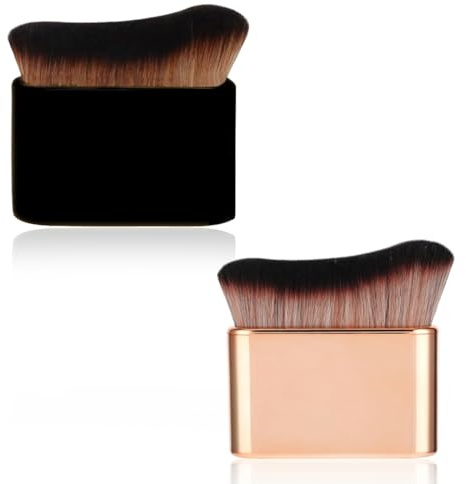 DOKRIN Brochas para maquillaje facial,Juego de 2 piezas: brocha para contorno, brocha para maquillaje, brocha para base, brocha para el cuerpo, brocha para crema hidratante