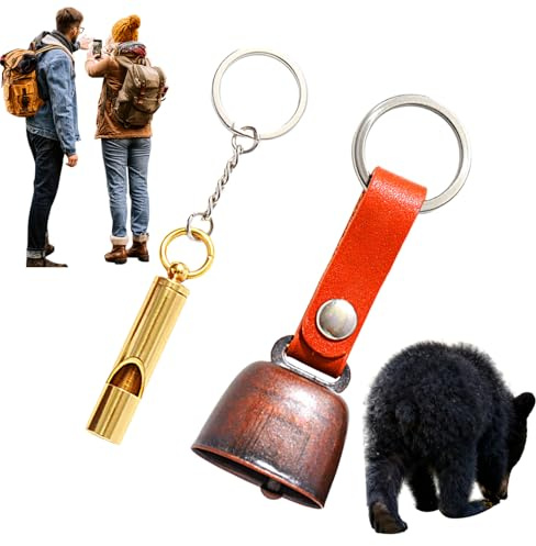 tulahkomen Sifflet d'ours – Équipement de survie portable pour autodéfense | Sifflet Bell Ensemble d'accessoires de camping – pour homme et femme pour randonnée, VTT, nature sauvage