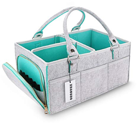 Baby Diaper Caddy Organizer for Boy or Girl Large Nursery Storage Bin Basket Portable Holder Tote Bag for Changing Table and Car Baby Shower Gifts Newborn Essentials Stuff Registry Must Haves Item