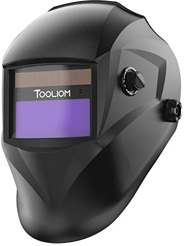 TOOLIOM Casco de Soldadura 92,5 x 42,5mm Auto Oscurecimiento Color Verdadero para TIG MIG ARC Capucha de Soldadura Máscara de Soldadura