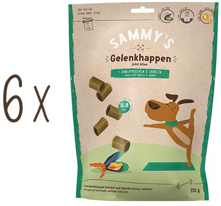Sammy´s Gelenkhappen | Funktionssnack für Hunde | Zur aktiven Unterstützung der Knorpel und Gelenke | 6 x 350 g