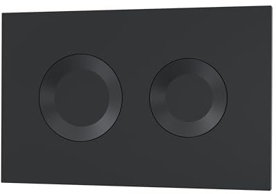 nuie XTY009PR4 Bathroom Accessories Modern Dual Flush Plate with Round Buttons, 267 x 170 x 11mm, Matt Black