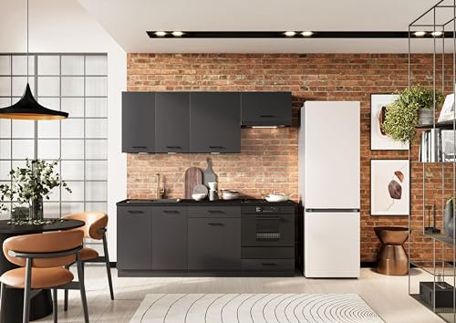 Muebles de Cocina Completa 240 cms Color Gris Grafito ref-40a