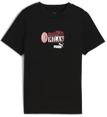 A.C. Milan - T-Shirt ftblNRGY, Bambini e Ragazzi, Maglia Casual a Maniche Corte, Prodotto Ufficiale, Maglietta Sportiva AC Milan, Nero, 14 Anni