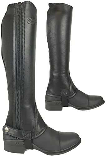 AK New Unisex Equestrian Horse Riding Half Chaps in Real Soft Leather Side Zip for easy on & off AKRS-1978
