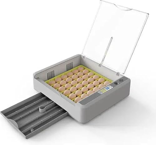 Incubadora grande automática XL de 36 a 120 huevos - Sistema de retorno automático - con luz LED incorporada - higrómetro incorporado - gira los huevos automáticamente - con manual de instrucciones