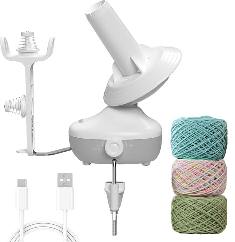 Etcokei Yarn Winder, Electric Wool Winder for Crocheting, Compact Yarn Cake Winder with Strong Tension Stepless Speed, Automatic Yarn Ball Winder Yarn Spinner Roller, Ideal Helper for Knitting Lovers