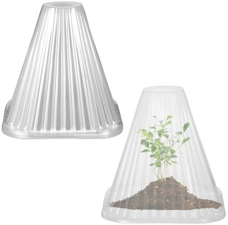 Coolty 20pcs Garden Plant Cloches, Transparent Plant Cover Reusable Mini Greenhouse for Protection Against Snow, Frost, Snails, Birds, Chickens, Insect