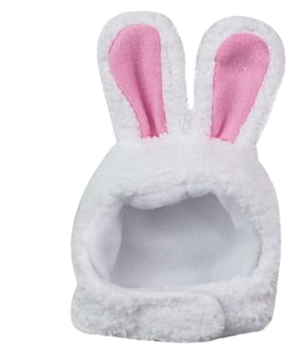 Fascia per animali in peluche con orecchie di coniglio, simpatico cappello da coniglio in costume da coniglio con orecchie per gatti cani di piccola taglia - per feste di Natale per feste a