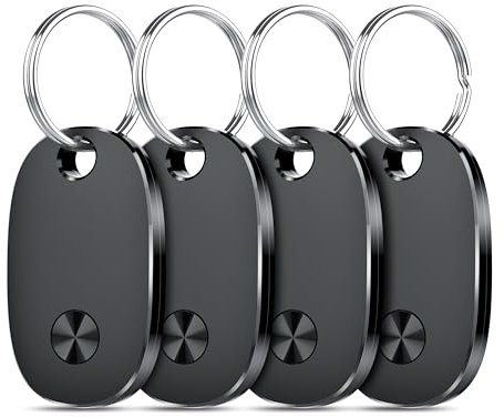 Smart Air Tracker Tag 4er Pack, Schlüsselfinder KeyFinder Kompatibel mit Apple Wo ist? APP (iOS NUR, Android Not Supported), Bluetooth Key Finder für Gepäck/Taschen/Koffer, Austauschbarer Akku