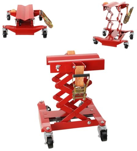 QWEXOB Boden Getriebeheber 200kg Höhe 185-590 mm mit Vier Hochbelastbare Lenkrollen, Floor Transmission Car Jack for Lifting Lowering Gearboxes