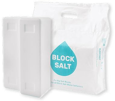 12 Salt Blocks for Water Softeners | Original Pure Grade A Food Quality Salt | 6 Bags, Securely Boxed | Each Bag Contains 2 Blocks | Efficient Softening Solution - Each block 4kgs