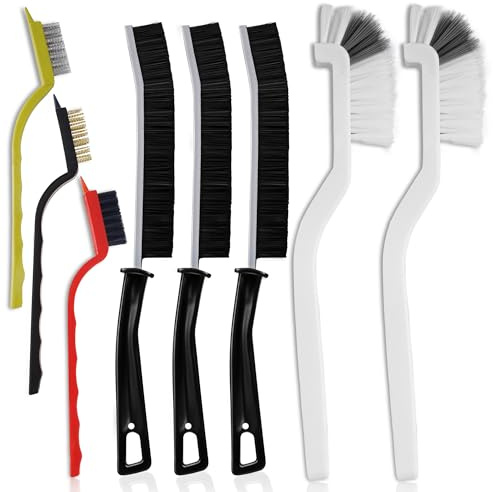 8 Pcs Crevice Cleaning Brush Set – Hard Bristle Cleaning Tools for Grout, Gaps & Narrow Spaces – Multi-Purpose Grout Brush, for Cleaning Bathroom, Shower, Window Tracks, Kitchen