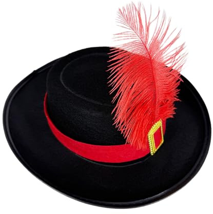 Yonuaret Chapeau De Mousquetaire Pour - Chapeau de Déguisement de Fête avec Plume | Léger Et Respirant Pour Festivals Spectacles Et Représentations Scéniques