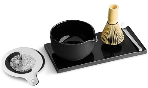 Fellow Matcha Set, 6-Piece Ceramic Matcha Bowl Kit with Display Tray