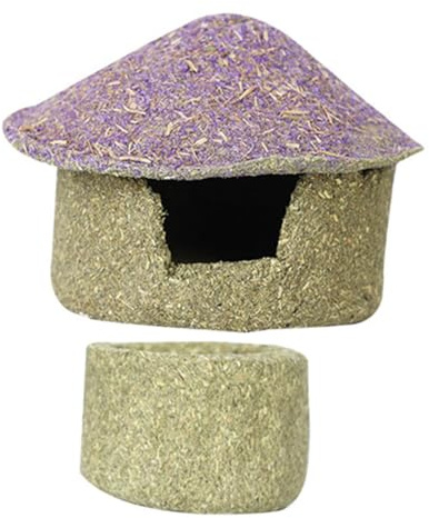 ibasenice Cachette pour Hamster Maison Molaire en Herbe pour Rongeurs Fournitures pour Petits Animaux Nid pour Hamsters et Chinchillas Jouet pour Rongeurs
