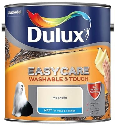 Magnolia Dulux Easycare Matt Emulsion Paint 2.5L – Washable & Stain Resistant, Durable Matt Finish, Quick Dry, Low Odour Interior Wall & Ceiling Paint