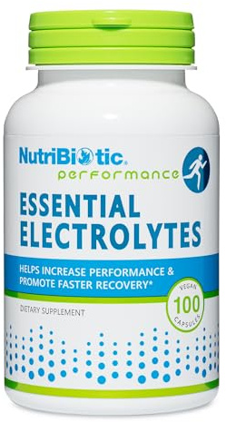NutriBiotic Essential Electrolytes, 100 Ct Capsules | Supports Increased Performance & Faster Recovery | Pharmaceutical Grade Vitamin C with Electrolytes for Rehydration | Vegan, Gluten-Free & Non-GMO