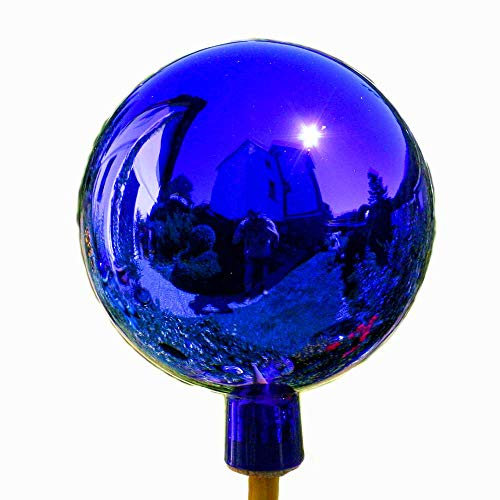 Lauschaer Glaskunst Thüringer Rosenkugel - 15 cm - Blau