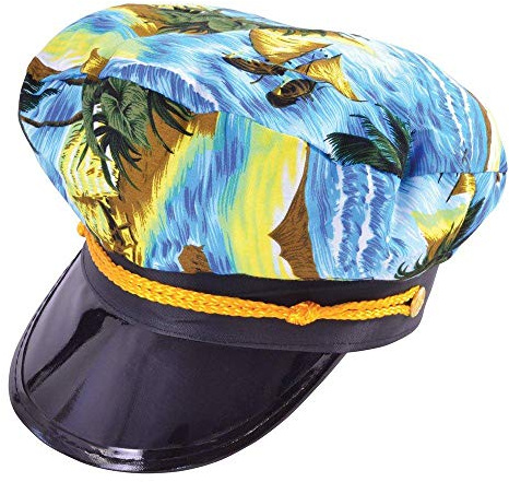 Bristol Novelty BH609 Captain Hat Hawaiian, One Size