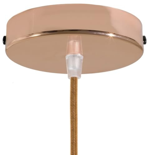 creative cables Kit rosone per lampadario da soffitto (serracavo conico, metallo color rame, Ø 120 mm, 1 foro) – Fissaggio a staffa per lampadari e sospensioni singole