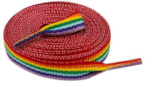 Kilter Lacets de Couleur Plats Haute Qualité pour Baskets, Chaussures de Sport et Bottes - Arc en Ciel - 160cm (2 Paires)