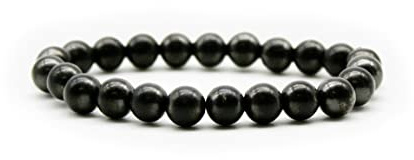DOJA Barcelona | Pulsera de Bolas Shungit | Bolas de 8mm | Pulseras Elasticas Minerales Naturales, Piedras Energeticas, Cristales Curativos | Minerales y Piedras Curativas Hombre y Mujer