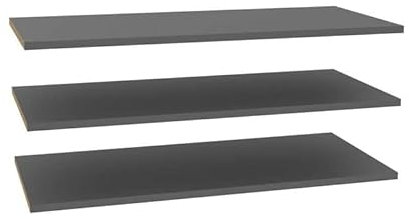 Forte Regalboden, Einlegeboden 3er-Set, Regalböden für Kleiderschränke, Holzwerkstoff, Grau, 112,8 cm breit x 51 cm hoch x 2,2 cm tief